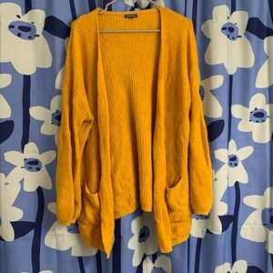 YELLOW FUZZY CARDIGAN